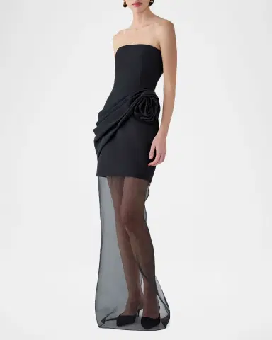 Carolina Herrera Rose Silk Sheer Hem Gown | Thumbnail 2 Carolina Herrera Rose Silk Sheer Hem Gown | Thumbnail 2