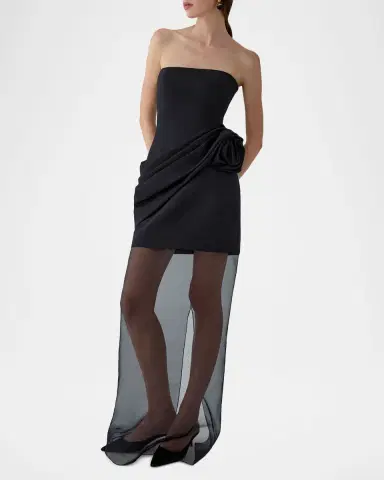 Carolina Herrera Rose Silk Sheer Hem Gown | Thumbnail 4 Carolina Herrera Rose Silk Sheer Hem Gown | Thumbnail 4