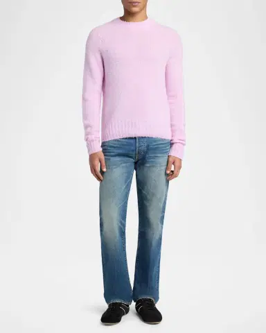 Tom Ford Men's Brushed Cashmere Raglan Crewneck Sweater | Thumbnail 2 Tom Ford Men's Brushed Cashmere Raglan Crewneck Sweater | Thumbnail 2