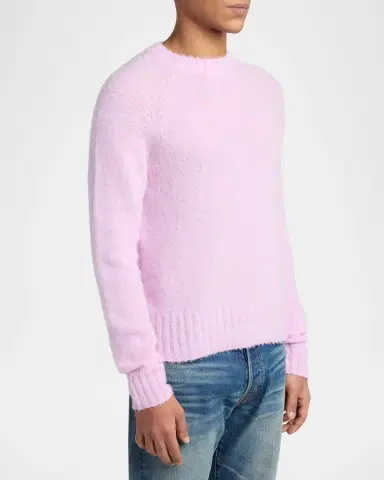 Tom Ford Men's Brushed Cashmere Raglan Crewneck Sweater | Thumbnail 4 Tom Ford Men's Brushed Cashmere Raglan Crewneck Sweater | Thumbnail 4