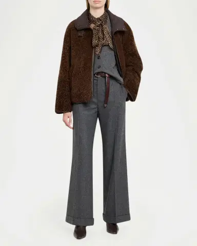 Brunello Cucinelli Cashmere-Wool Wide-Legs Trousers | Thumbnail 2 Brunello Cucinelli Cashmere-Wool Wide-Legs Trousers | Thumbnail 2