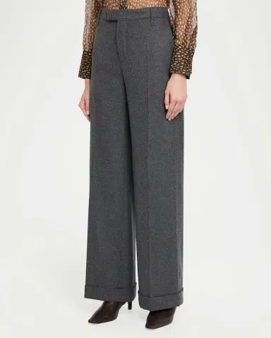 Brunello Cucinelli Cashmere-Wool Wide-Legs Trousers | Thumbnail 4 Brunello Cucinelli Cashmere-Wool Wide-Legs Trousers | Thumbnail 4