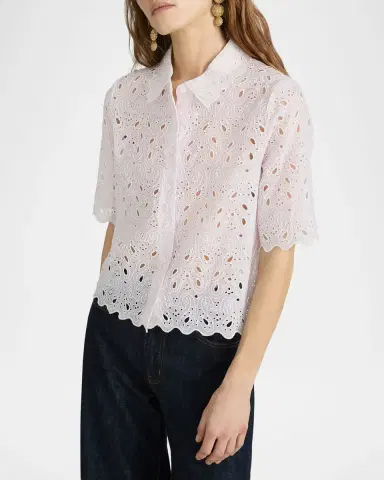 Frame The Paisley Eyelet Shirt | Thumbnail 4 Frame The Paisley Eyelet Shirt | Thumbnail 4