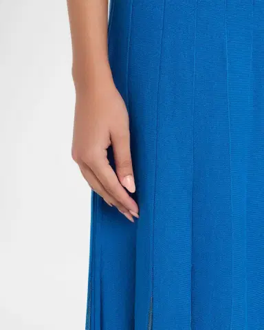 Elie Tahari Raelynn Rib-Knit Pleated A-Line Midi Dress | Thumbnail 5 Elie Tahari Raelynn Rib-Knit Pleated A-Line Midi Dress | Thumbnail 5