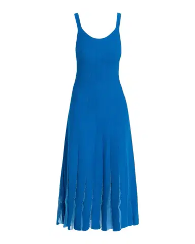 Elie Tahari Raelynn Rib-Knit Pleated A-Line Midi Dress | Thumbnail 1 Elie Tahari Raelynn Rib-Knit Pleated A-Line Midi Dress | Thumbnail 1