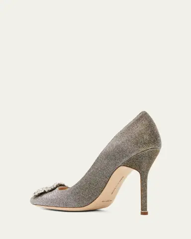 Manolo Blahnik Hangisi 105mm Metallic Buckle Pumps | Thumbnail 4 Manolo Blahnik Hangisi 105mm Metallic Buckle Pumps | Thumbnail 4