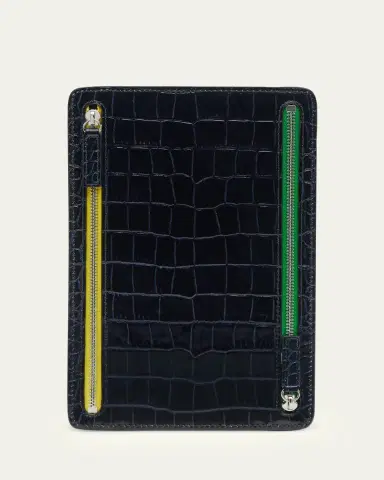 Smythson Mara Croc-Embossed Leather Multi-Zip Currency Case | Thumbnail 2 Smythson Mara Croc-Embossed Leather Multi-Zip Currency Case | Thumbnail 2