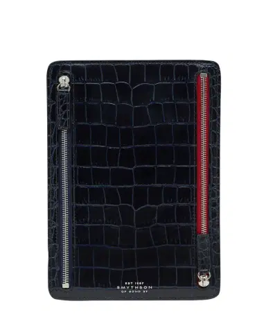 Smythson Mara Croc-Embossed Leather Multi-Zip Currency Case | Thumbnail 1 Smythson Mara Croc-Embossed Leather Multi-Zip Currency Case | Thumbnail 1
