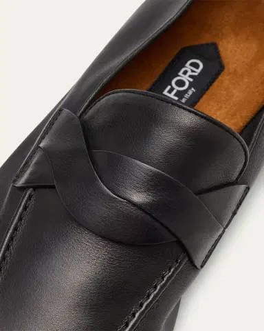 Tom Ford Men's Gigi Leather Twisted-Band Penny Loafers | Thumbnail 5 Tom Ford Men's Gigi Leather Twisted-Band Penny Loafers | Thumbnail 5