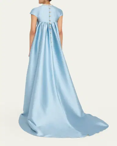 Atelier Prabal Gurung Naomi Crystal Button-Back Gown with Train | Thumbnail 3 Atelier Prabal Gurung Naomi Crystal Button-Back Gown with Train | Thumbnail 3
