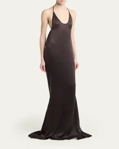 Tom Ford Draped Backless Satin Gown | Thumbnail 4 Tom Ford Draped Backless Satin Gown | Thumbnail 4