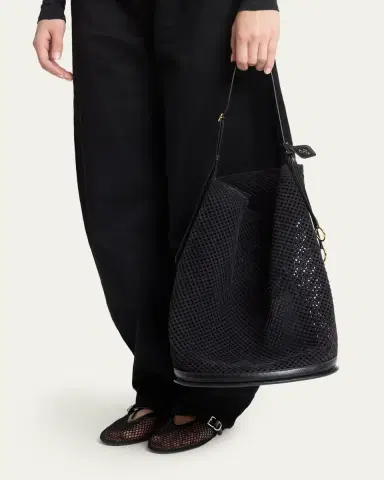Alaïa Le Hip Large Suede Mesh Bucket Bag | Thumbnail 2 Alaïa Le Hip Large Suede Mesh Bucket Bag | Thumbnail 2
