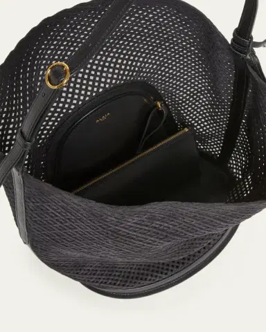 Alaïa Le Hip Large Suede Mesh Bucket Bag | Thumbnail 4 Alaïa Le Hip Large Suede Mesh Bucket Bag | Thumbnail 4