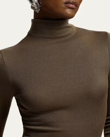 Ralph Lauren Collection Catia Rib-Knit Stretch Silk Mockneck Top | Thumbnail 5 Ralph Lauren Collection Catia Rib-Knit Stretch Silk Mockneck Top | Thumbnail 5