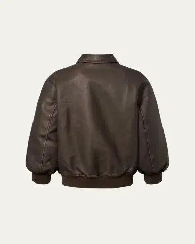 Molo Kid's Halden Faux-Leather Bomber Jacket, Size 5-7 | Thumbnail 2 Molo Kid's Halden Faux-Leather Bomber Jacket, Size 5-7 | Thumbnail 2