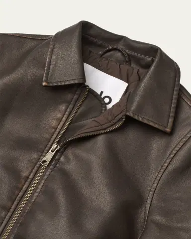 Molo Kid's Halden Faux-Leather Bomber Jacket, Size 5-7 | Thumbnail 3 Molo Kid's Halden Faux-Leather Bomber Jacket, Size 5-7 | Thumbnail 3