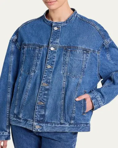 TWP Dawson Collarless Denim Jacket | Thumbnail 4 TWP Dawson Collarless Denim Jacket | Thumbnail 4