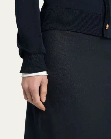 Bottega Veneta Silk Double Knit Crewneck Cardigan | Thumbnail 5 Bottega Veneta Silk Double Knit Crewneck Cardigan | Thumbnail 5