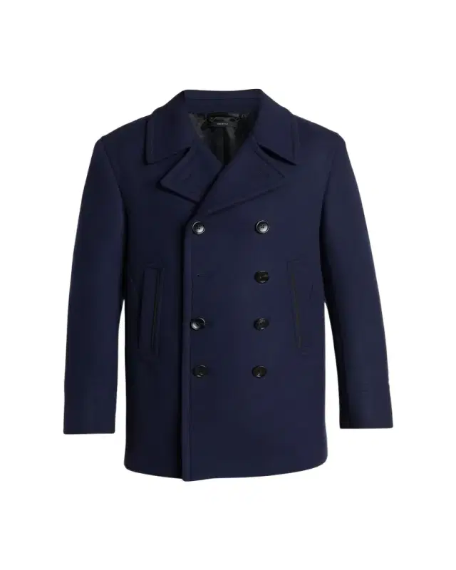 Men's Japanese Felt Double-Breasted Short Peacoat Men's Japanese Felt Double-Breasted Short Peacoat