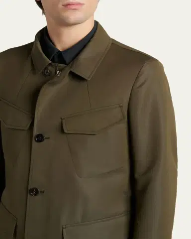 Tom Ford Men's Compact Nylon Flap-Pocket Field Jacket | Thumbnail 5 Tom Ford Men's Compact Nylon Flap-Pocket Field Jacket | Thumbnail 5