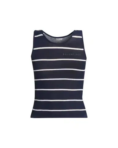 Balenciaga Striped Cotton Knit Tank Top | Thumbnail 1 Balenciaga Striped Cotton Knit Tank Top | Thumbnail 1