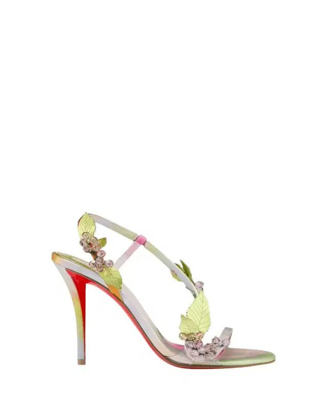 100mm Rosa Fruit Embellished Satin Sandals 100mm Rosa Fruit Embellished Satin Sandals