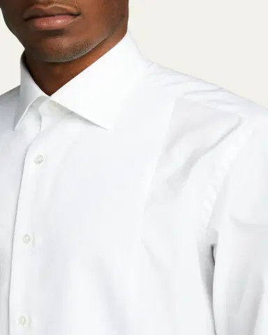 Bergdorf Goodman Men's Pique Bib-Front Tuxedo Shirt | Thumbnail 5 Bergdorf Goodman Men's Pique Bib-Front Tuxedo Shirt | Thumbnail 5