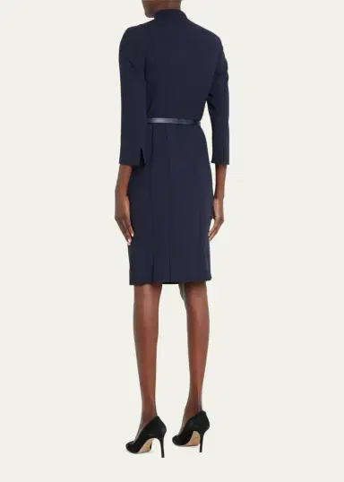 Akris Split-Neck Double-Face Wool Sheath Dress | Thumbnail 3 Akris Split-Neck Double-Face Wool Sheath Dress | Thumbnail 3