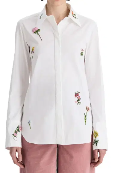 Oscar de la Renta Embroiderd Botanical Long Sleeve Blouse | Thumbnail 1 Oscar de la Renta Embroiderd Botanical Long Sleeve Blouse | Thumbnail 1