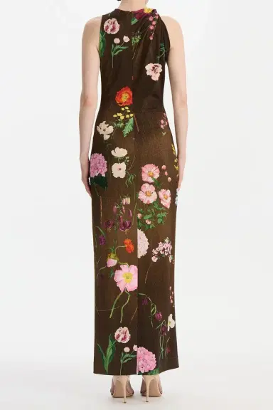 Oscar de la Renta Sleeveless Mixed Botanical Day Dress | Thumbnail 5 Oscar de la Renta Sleeveless Mixed Botanical Day Dress | Thumbnail 5