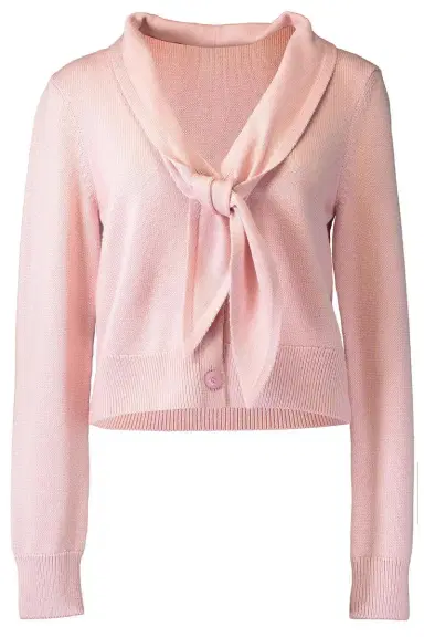 Oscar de la Renta Tie V Neck Cardigan | Thumbnail 1 Oscar de la Renta Tie V Neck Cardigan | Thumbnail 1