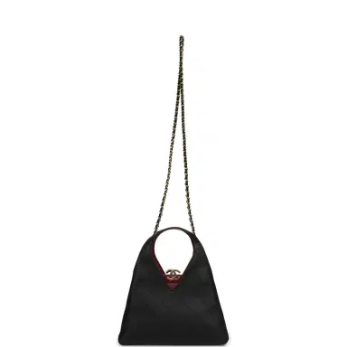 Chanel Chanel Small Chic Lady Shopping Bag Black, Burgundy Calfskin Gold Hardware | Thumbnail 7 Chanel Chanel Small Chic Lady Shopping Bag Black, Burgundy Calfskin Gold Hardware | Thumbnail 7