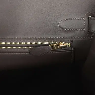 HERMÈS Hermes Birkin 30 Ecru and Beige Toile H Canvas, Bai Brun Swift Gold Hardware | Thumbnail 9 HERMÈS Hermes Birkin 30 Ecru and Beige Toile H Canvas, Bai Brun Swift Gold Hardware | Thumbnail 9