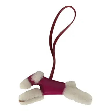 HERMÈS Hermes Budy Charm Ecru, Rose Pourpre, Rouge Grenat Milo Lambskin and Merino Wool | Thumbnail 1 HERMÈS Hermes Budy Charm Ecru, Rose Pourpre, Rouge Grenat Milo Lambskin and Merino Wool | Thumbnail 1