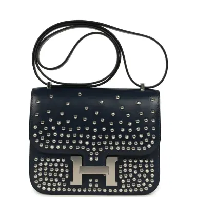 HERMÈS Hermes Constance 18 Clouté Bleu Abysse Box Palladium Hardware | Thumbnail 1 HERMÈS Hermes Constance 18 Clouté Bleu Abysse Box Palladium Hardware | Thumbnail 1