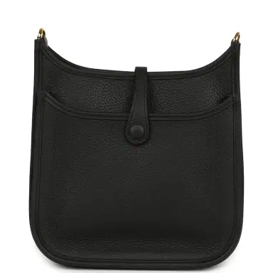 HERMÈS Hermes Evelyne 23 Black Clemence Gold Hardware | Thumbnail 4 HERMÈS Hermes Evelyne 23 Black Clemence Gold Hardware | Thumbnail 4