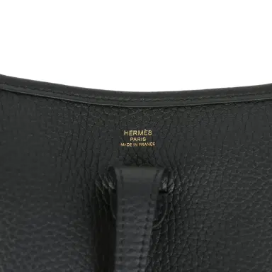 HERMÈS Hermes Evelyne 23 Black Clemence Gold Hardware | Thumbnail 7 HERMÈS Hermes Evelyne 23 Black Clemence Gold Hardware | Thumbnail 7