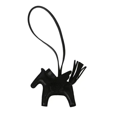 HERMÈS Hermes Pegase Rodeo Bag Charm PM Black Milo Lambskin, Varanus Niloticus Lizard Touch | Thumbnail 1 HERMÈS Hermes Pegase Rodeo Bag Charm PM Black Milo Lambskin, Varanus Niloticus Lizard Touch | Thumbnail 1