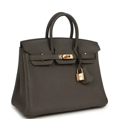 HERMÈS Pre-owned Hermes Birkin 25 Etain Togo Rose Gold Hardware | Thumbnail 2 HERMÈS Pre-owned Hermes Birkin 25 Etain Togo Rose Gold Hardware | Thumbnail 2