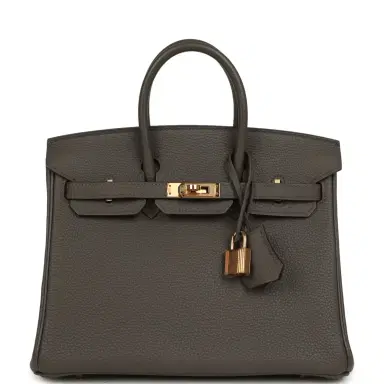 HERMÈS Pre-owned Hermes Birkin 25 Etain Togo Rose Gold Hardware | Thumbnail 1 HERMÈS Pre-owned Hermes Birkin 25 Etain Togo Rose Gold Hardware | Thumbnail 1