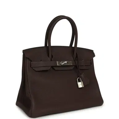 HERMÈS Pre-owned Hermes Birkin 30 Chocolate Togo Palladium Hardware | Thumbnail 2 HERMÈS Pre-owned Hermes Birkin 30 Chocolate Togo Palladium Hardware | Thumbnail 2
