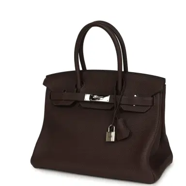 HERMÈS Pre-owned Hermes Birkin 30 Chocolate Togo Palladium Hardware | Thumbnail 5 HERMÈS Pre-owned Hermes Birkin 30 Chocolate Togo Palladium Hardware | Thumbnail 5