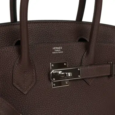 HERMÈS Pre-owned Hermes Birkin 30 Chocolate Togo Palladium Hardware | Thumbnail 7 HERMÈS Pre-owned Hermes Birkin 30 Chocolate Togo Palladium Hardware | Thumbnail 7