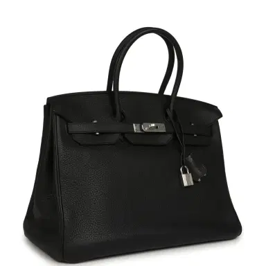 HERMÈS Pre-owned Hermes Birkin 35 Black Togo Palladium Hardware | Thumbnail 2 HERMÈS Pre-owned Hermes Birkin 35 Black Togo Palladium Hardware | Thumbnail 2