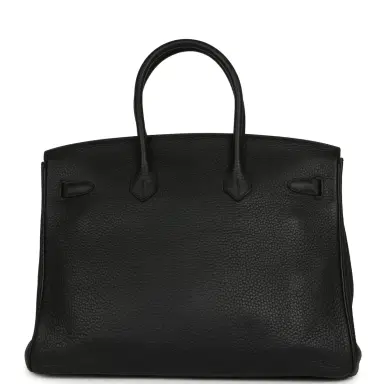HERMÈS Pre-owned Hermes Birkin 35 Black Togo Palladium Hardware | Thumbnail 4 HERMÈS Pre-owned Hermes Birkin 35 Black Togo Palladium Hardware | Thumbnail 4