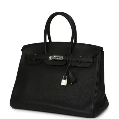 HERMÈS Pre-owned Hermes Birkin 35 Black Togo Palladium Hardware | Thumbnail 5 HERMÈS Pre-owned Hermes Birkin 35 Black Togo Palladium Hardware | Thumbnail 5