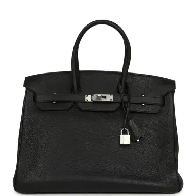 HERMÈS Pre-owned Hermes Birkin 35 Black Togo Palladium Hardware | Thumbnail 1 HERMÈS Pre-owned Hermes Birkin 35 Black Togo Palladium Hardware | Thumbnail 1