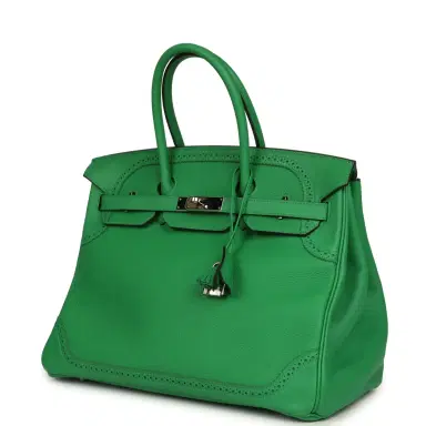 HERMÈS Pre-owned Hermes Birkin Ghillies 30 Bambou Togo, Swift Palladium Hardware | Thumbnail 5 HERMÈS Pre-owned Hermes Birkin Ghillies 30 Bambou Togo, Swift Palladium Hardware | Thumbnail 5