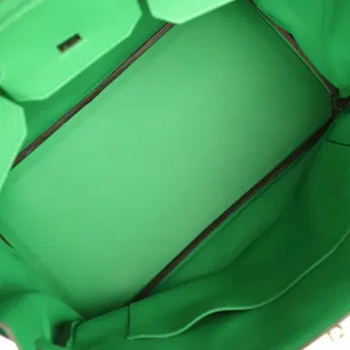 HERMÈS Pre-owned Hermes Birkin Ghillies 30 Bambou Togo, Swift Palladium Hardware | Thumbnail 9 HERMÈS Pre-owned Hermes Birkin Ghillies 30 Bambou Togo, Swift Palladium Hardware | Thumbnail 9