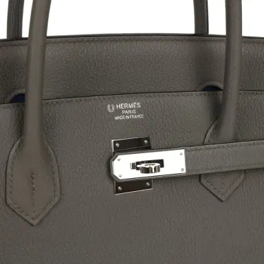 HERMÈS Pre-owned Hermes Special Order (HSS) Birkin 40 Etain Verso Togo Palladium Hardware | Thumbnail 7 HERMÈS Pre-owned Hermes Special Order (HSS) Birkin 40 Etain Verso Togo Palladium Hardware | Thumbnail 7